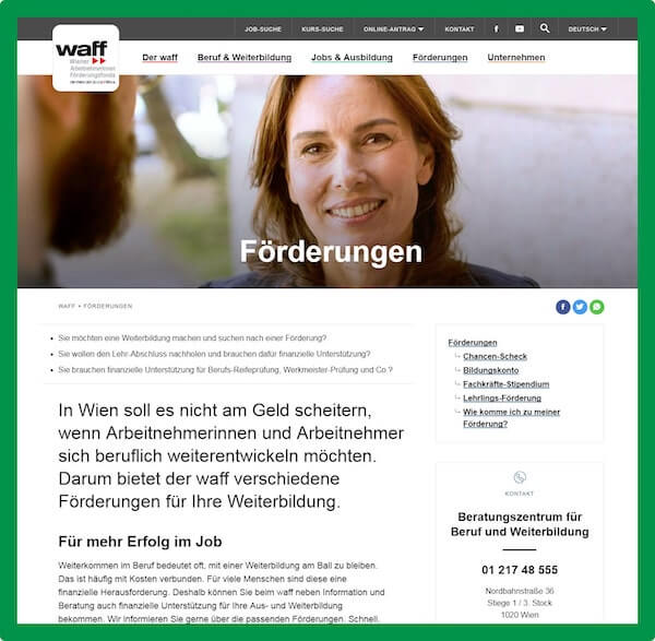 Förderung Waff für Ausbildung