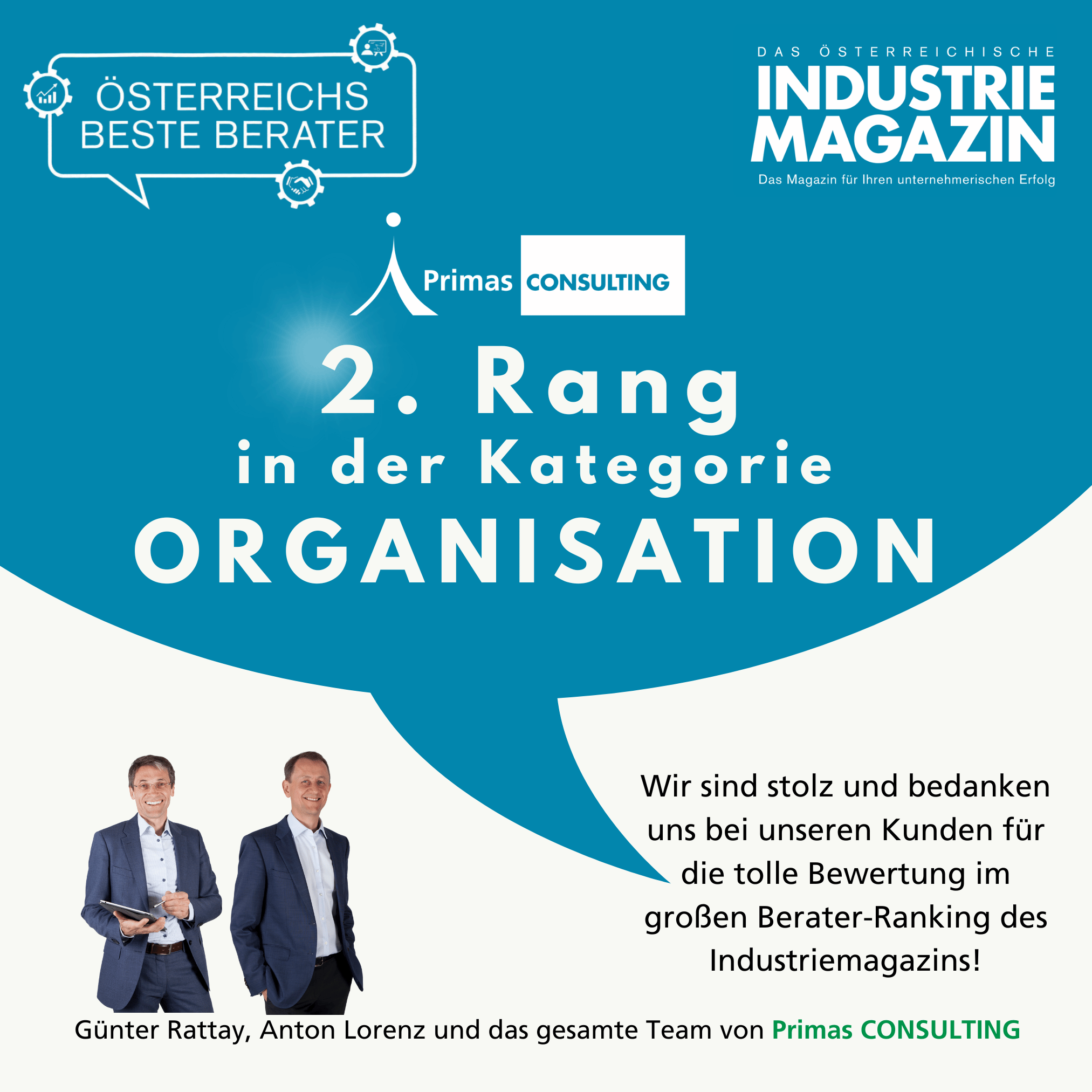 2. Platz Österreichs Beste Berater Industriemagazin