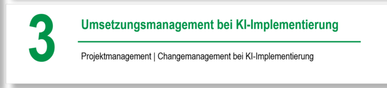 Umsetzungsmanagement bei KI-Implementierung